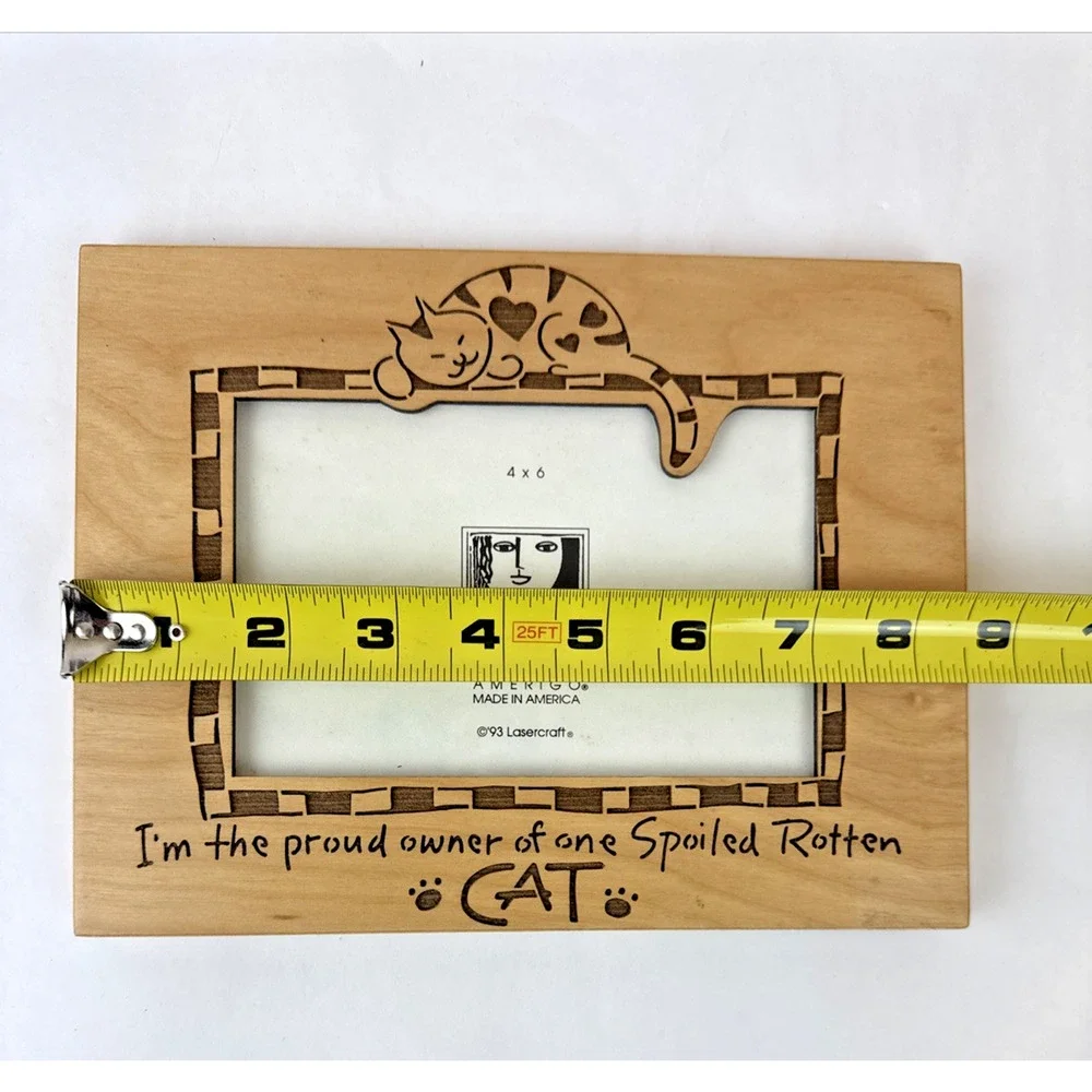 Amerigo Kathy Davis Collection Laser Cut Wood cat Easel Back Picture Frame kitty